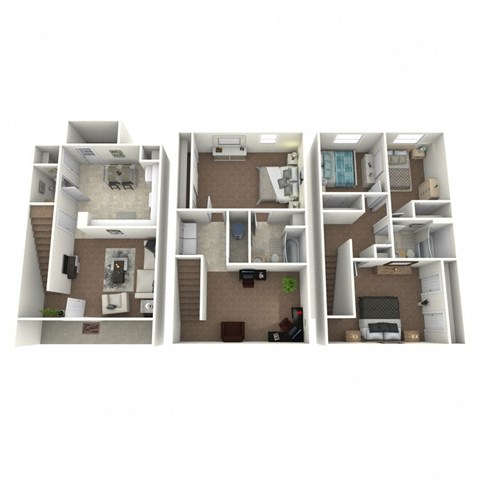 Floor plan for 4 beds, 2.5 baths